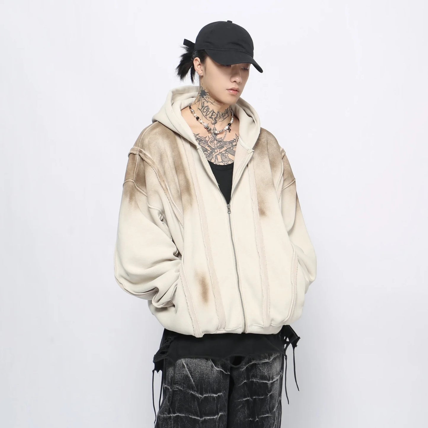 Fleece Lining Oversize Zipper Hoodie