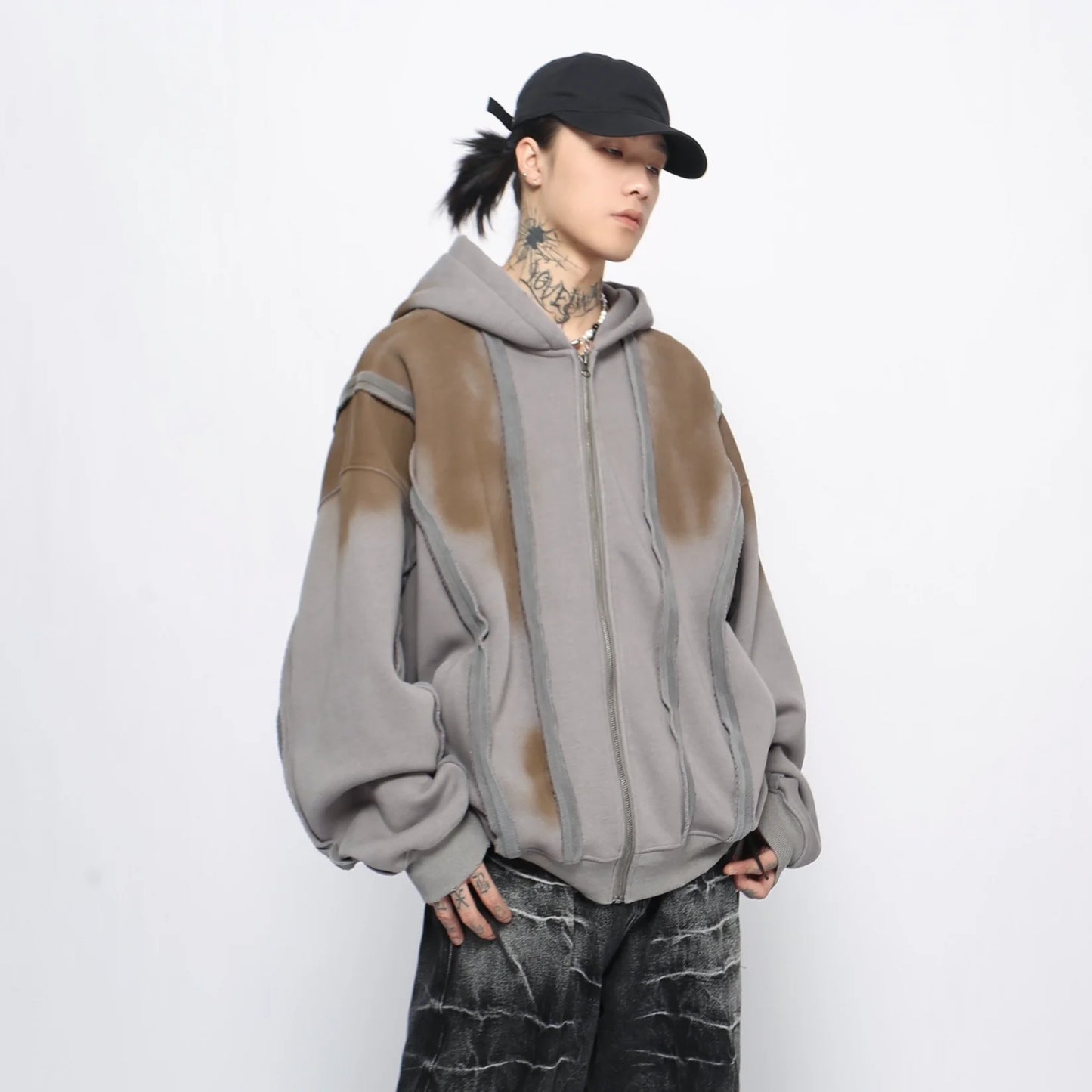 Fleece Lining Oversize Zipper Hoodie